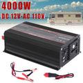 4000W Car Power Inverter DC 12V to AC 110V with LCD Display, Cooling Fan and Overload Protection - Portable 800W Rated Converter for Road Trips, Camping, Outdoors and Emergency Kits