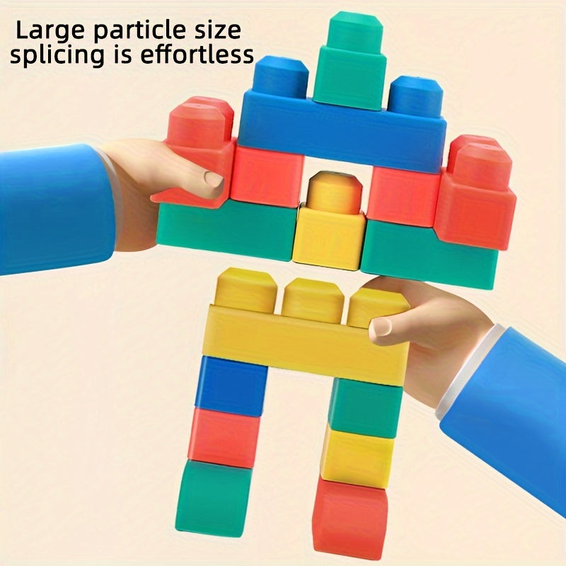 Large Granule Building Blocks Puzzle Toy for Toddlers & Kids - Big Brick STEM Construction Set for Brain Training, Fine Motor & Grasping Skills, 25 / 50 / 90pcs Bulk Pack, Birthday & Holiday Gift, Random Color