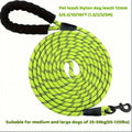 Reflective Round Rope Dog Leash 12mm – Bold Thickened Nylon Long Dog Lead for Medium & Large Dogs – Night Safety Reflective Stitching Dog Walking Leash for Outdoor Training & Daily Use