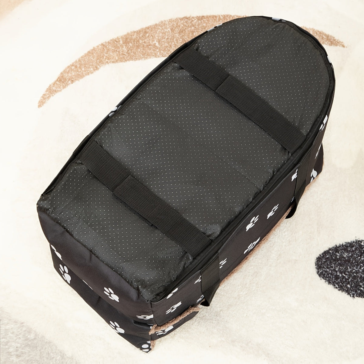 Puppy Portable Pet Booster Car Seat & Center Console Seat - Elevated Dog Car Seat for Small Dogs & Cats, Secure Buckle Pet Booster with Safety Leash, Black & Brown, Perfect for Small Pets