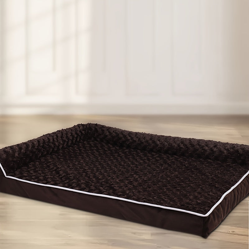 Large Dog Sofa Bed L-Shaped – Tri-Color Fabric Pet Sofa with Removable Cover & Non-Slip Base, Deep Sleep Orthopedic Couch Bed for Large & Medium Dogs