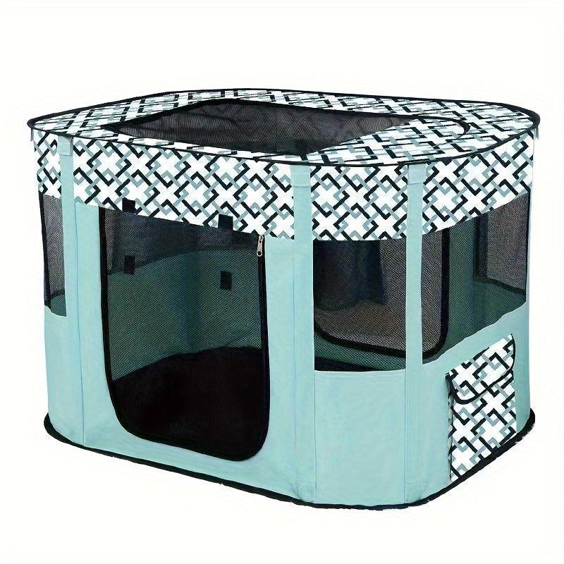 Foldable Pet Playpen for Dogs Cats Puppies Kittens Rabbits Portable Dog Exercise Kennel Indoor Outdoor Camping Travel with Storage Bag Purple Green M L XL XXL