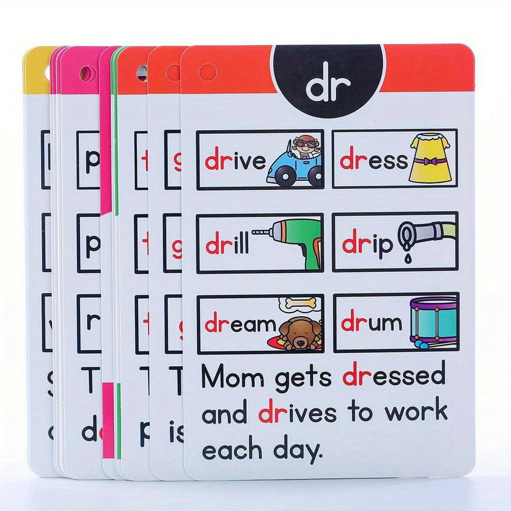 LACHILLY 107-Group Phonics Flashcards for Kids – CVC Word Learning Cards with Colorful Illustrations, I Can Read English Learning, Educational Memory Game & Teaching Aid