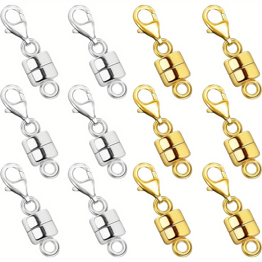 Magnetic Necklace Clasps and Closures with Lobster Clasp Converters – Gold and Silver Jewelry Findings for Bracelets Necklaces and Chains – Available in 2 6 7 8 9 16 and 18 Piece Sets