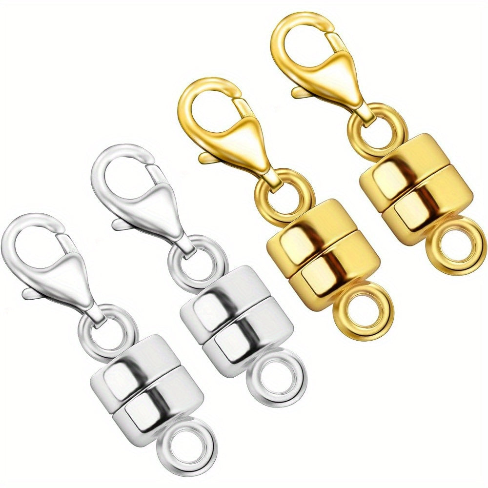 Magnetic Necklace Clasp Set 18 Pieces Gold and Silver – Magnetic Jewelry Clasp Converter with Lobster Clasps for Bracelets Necklaces and Chains – Easy Arthritis-Friendly Jewelry Fastener