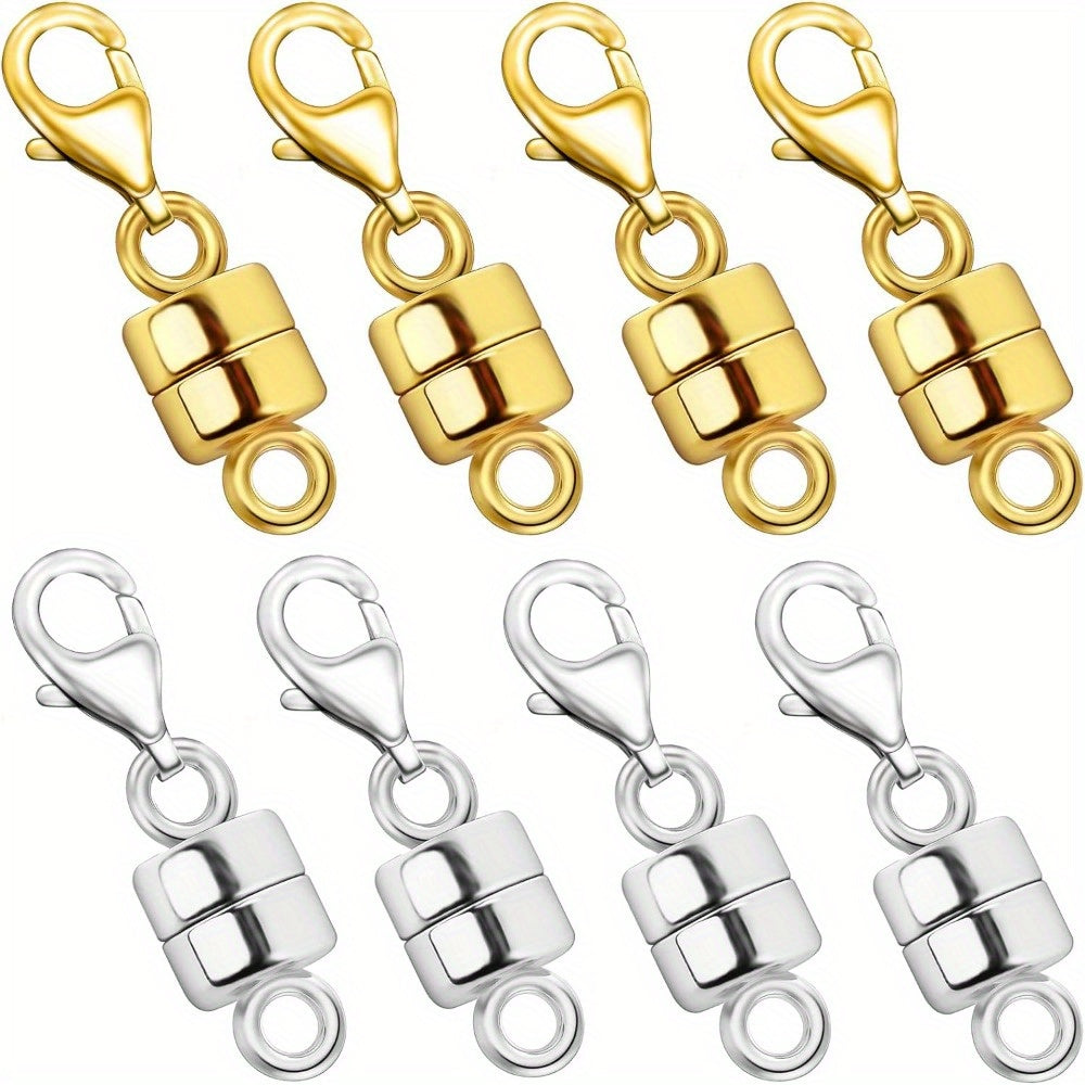 Magnetic Necklace Clasp Set 18 Pieces Gold and Silver – Magnetic Jewelry Clasp Converter with Lobster Clasps for Bracelets Necklaces and Chains – Easy Arthritis-Friendly Jewelry Fastener
