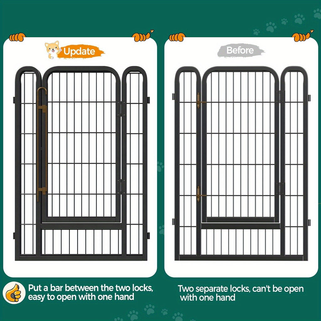 Portable Dog Playpen 8/16 Panels Heavy Duty Pet Exercise Pen for Large Medium Small Dogs Indoor Outdoor Use RV Camping Garden Yard Puppy Rabbit Animal Pen