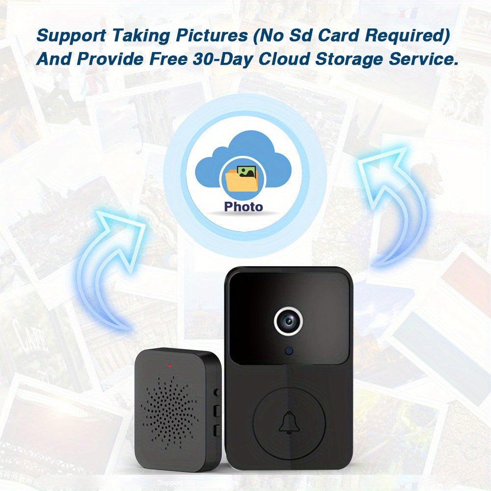 Wireless Video Doorbell Camera with HD Night Vision, Motion Alerts & Two-Way Audio – Smart WiFi Doorbell, Remote Mobile View, Voice Changer, Rechargeable Battery, 2.4GHz, Home Security