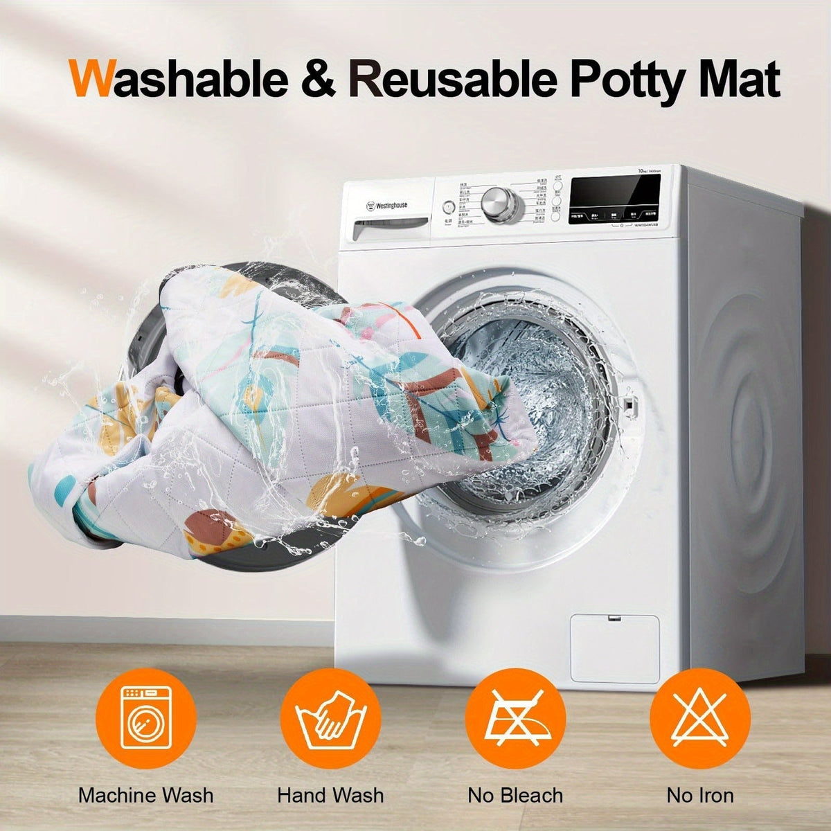 Washable Dog Pee Pads 2-Pack – Reusable Ultra-Absorbent Leak-Proof Whelping Pads with Non-Slip Backing, Machine Washable Puppy Training Pads for Playpen, Crate, Housebreaking & Travel