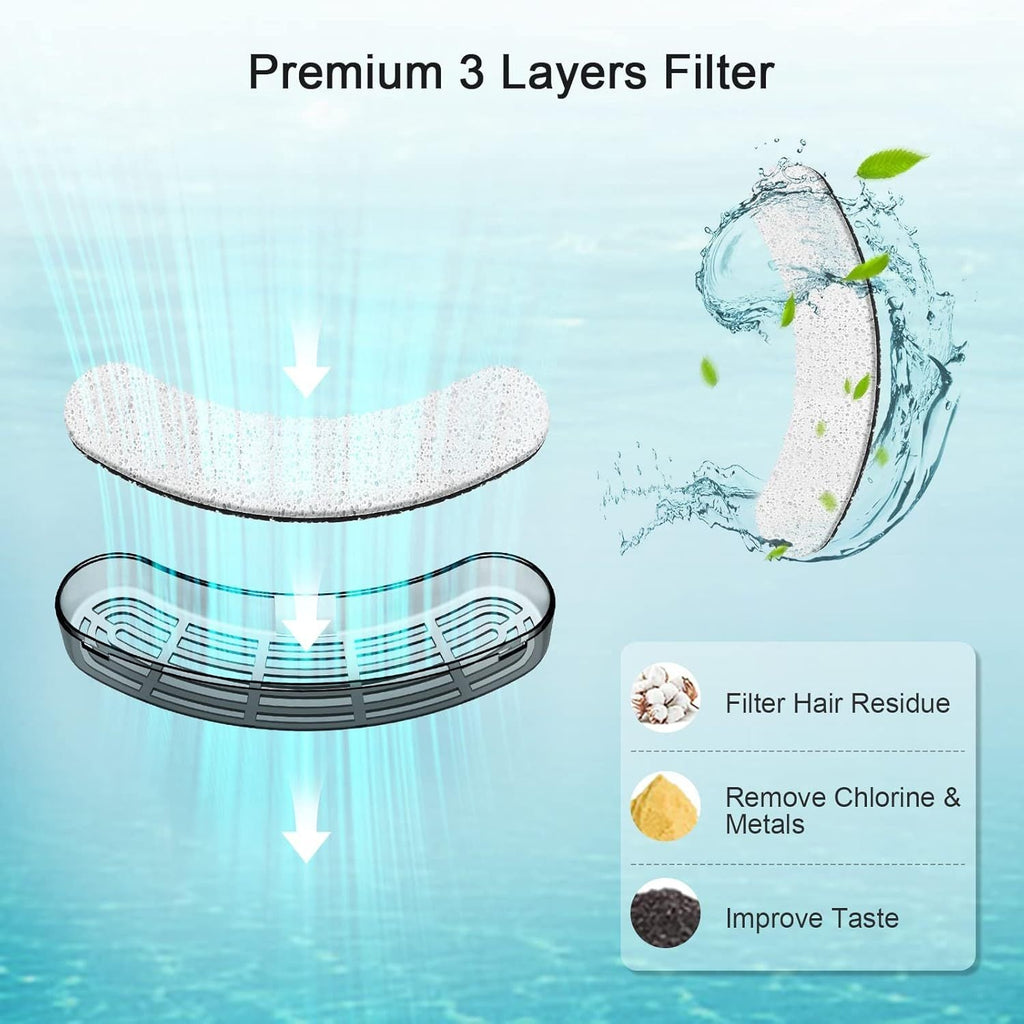 Dog Cat Water Fountain Replacement Filters 4/8/16/20/24 Pack Activated Carbon Multi-Filtration Compatible with NPET DF10 DF30 Automatic Pet Water Dispenser
