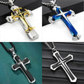 4-Piece Cross Necklace Set for Men Women – Fashionable Unisex Silver Cross Pendant Necklaces, Faith Jewelry Gift for Anniversary, Family, Relatives & Loved Ones
