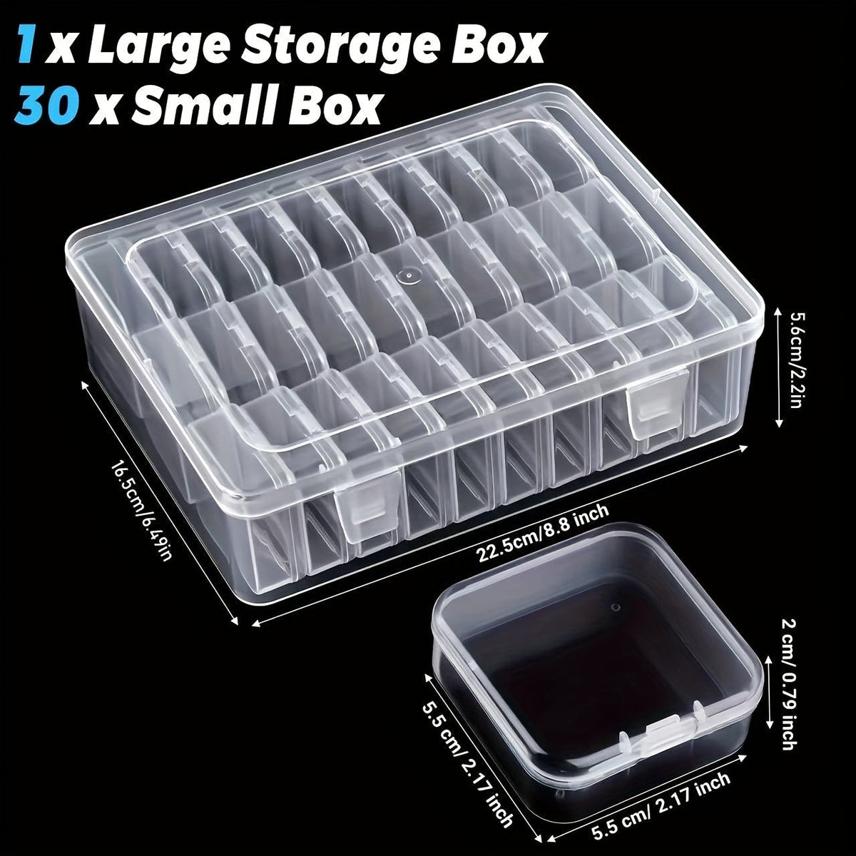 30-Piece Mini Bead Storage Set – Transparent Plastic Hinged Lid Containers for DIY Crafts, Jewelry Making, Beads, Findings & Handicraft Supplies | Christmas & Halloween Gift | Velora