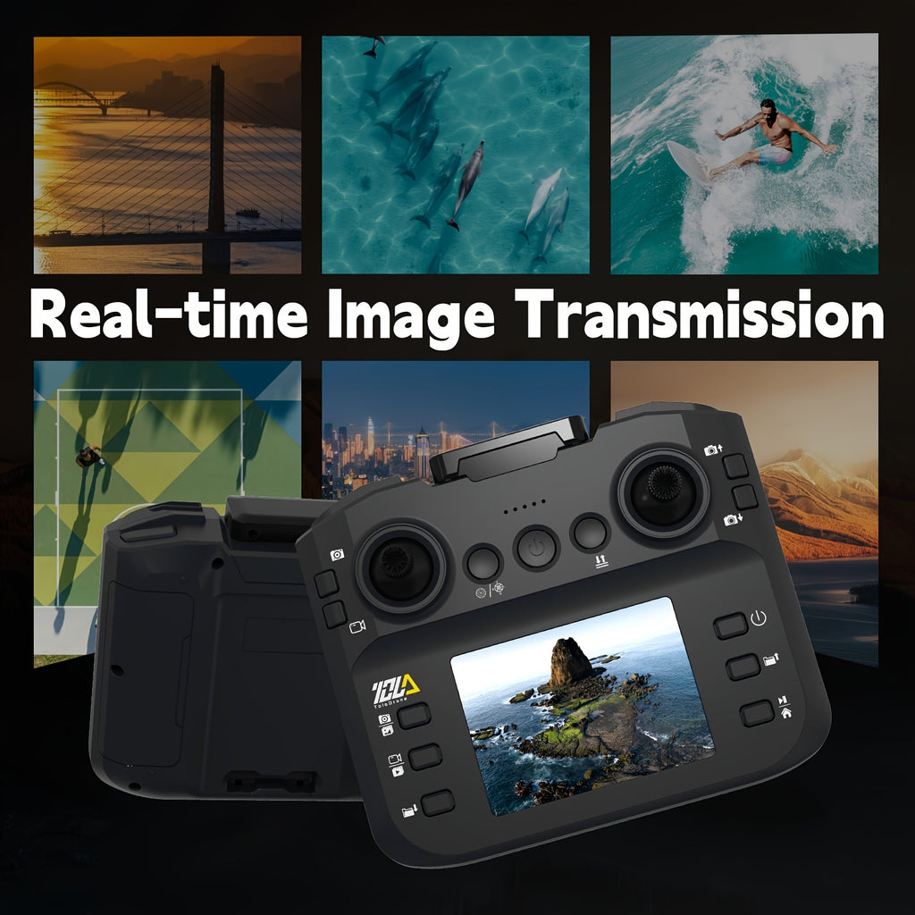 TD12LCD Drone with LCD Screen Remote Control Brushless Motor Dual Camera WiFi FPV Foldable Quadcopter for Adults Beginners 3D Flips Headless Mode One-Key Takeoff SD Card Support
