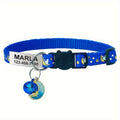 Custom Engraved Glow-in-the-Dark Cat Collar with Personalized ID Tag - Safety Breakaway Buckle, Bell & Luminous Night Safety Design, Adjustable Breathable PP Collar with Pet Name, Phone & Address Engraving