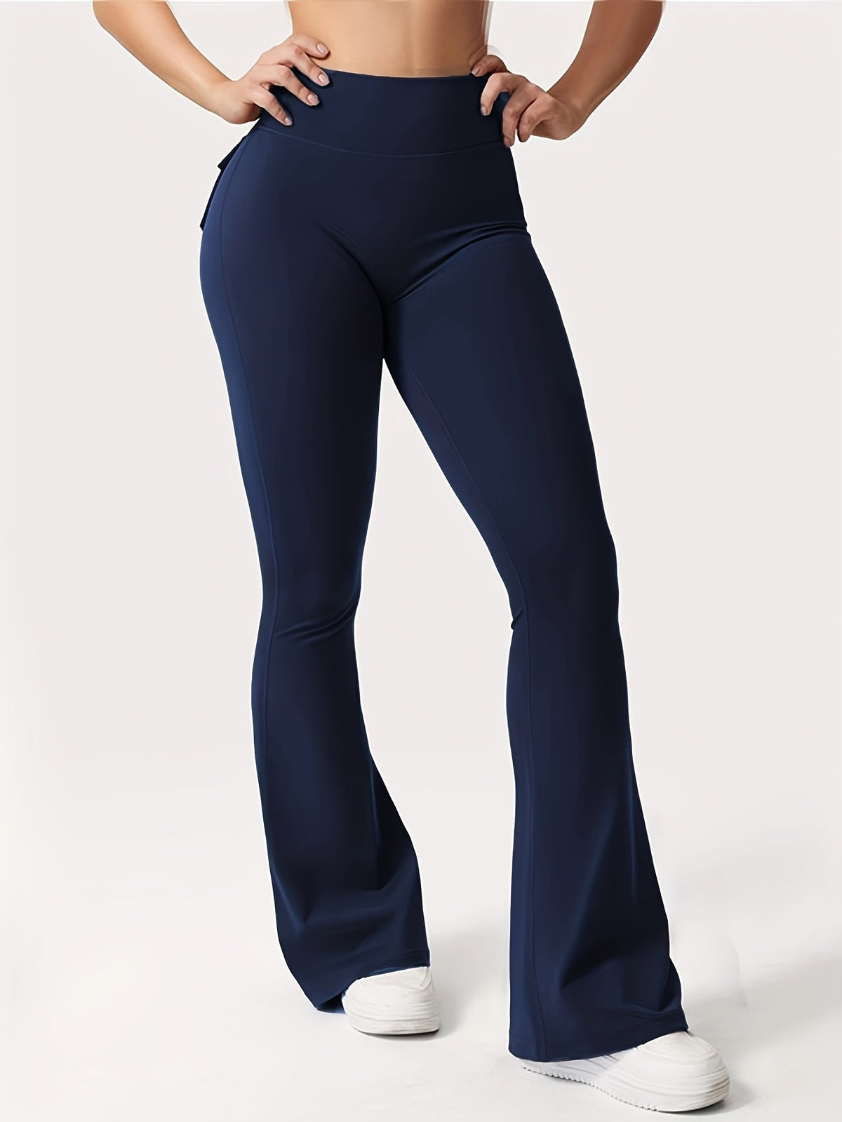 Women's High Waist Flare Pants 3-Pack – Butt Lifting Tummy Control Quick-Dry Cargo Style Leggings Tracksuit Casual Sports Full-Length Trousers Black Gray Green