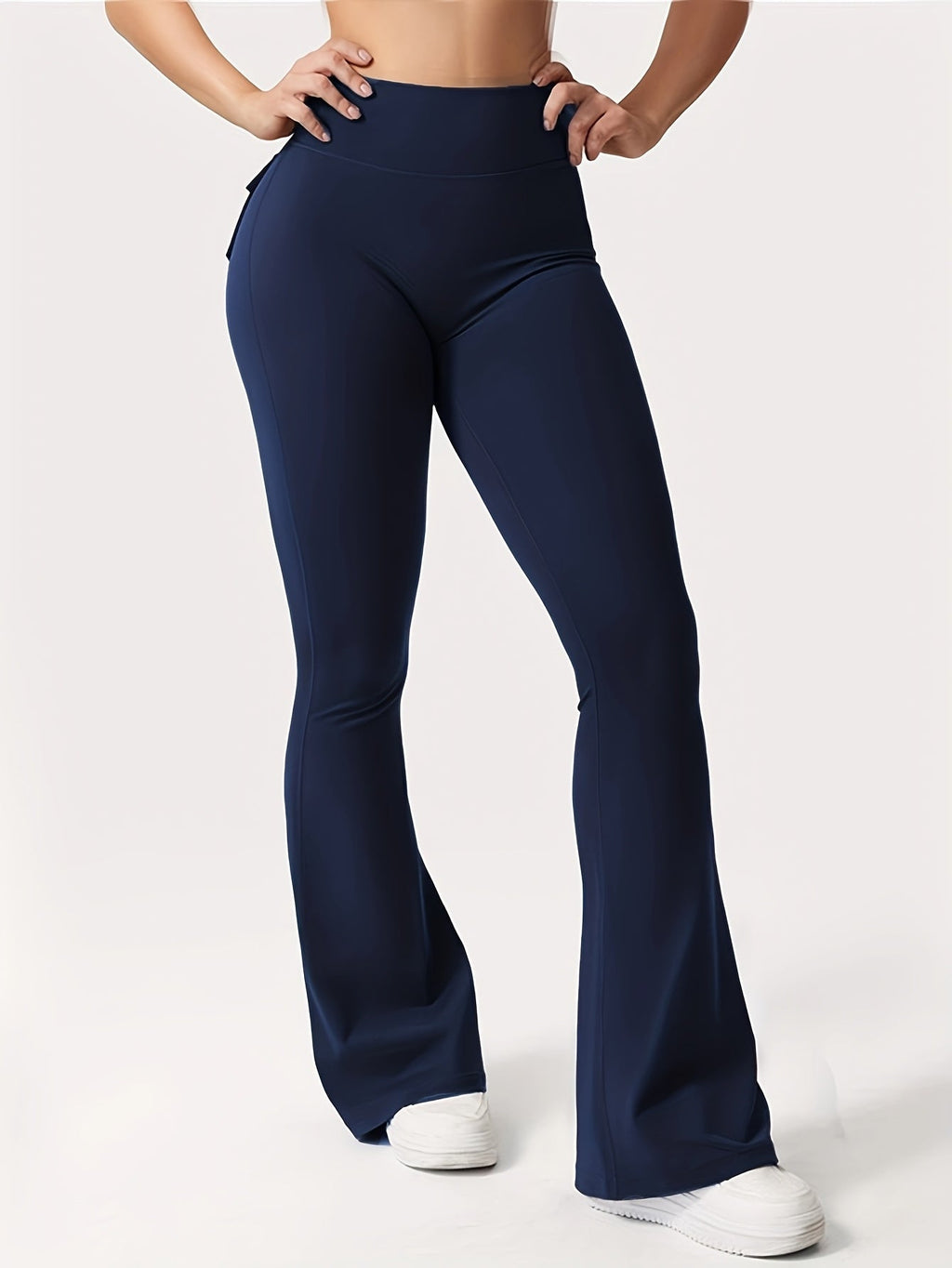Women's High Waist Flare Pants 3-Pack – Butt Lifting Tummy Control Quick-Dry Cargo Style Leggings Tracksuit Casual Sports Full-Length Trousers Black Gray Green