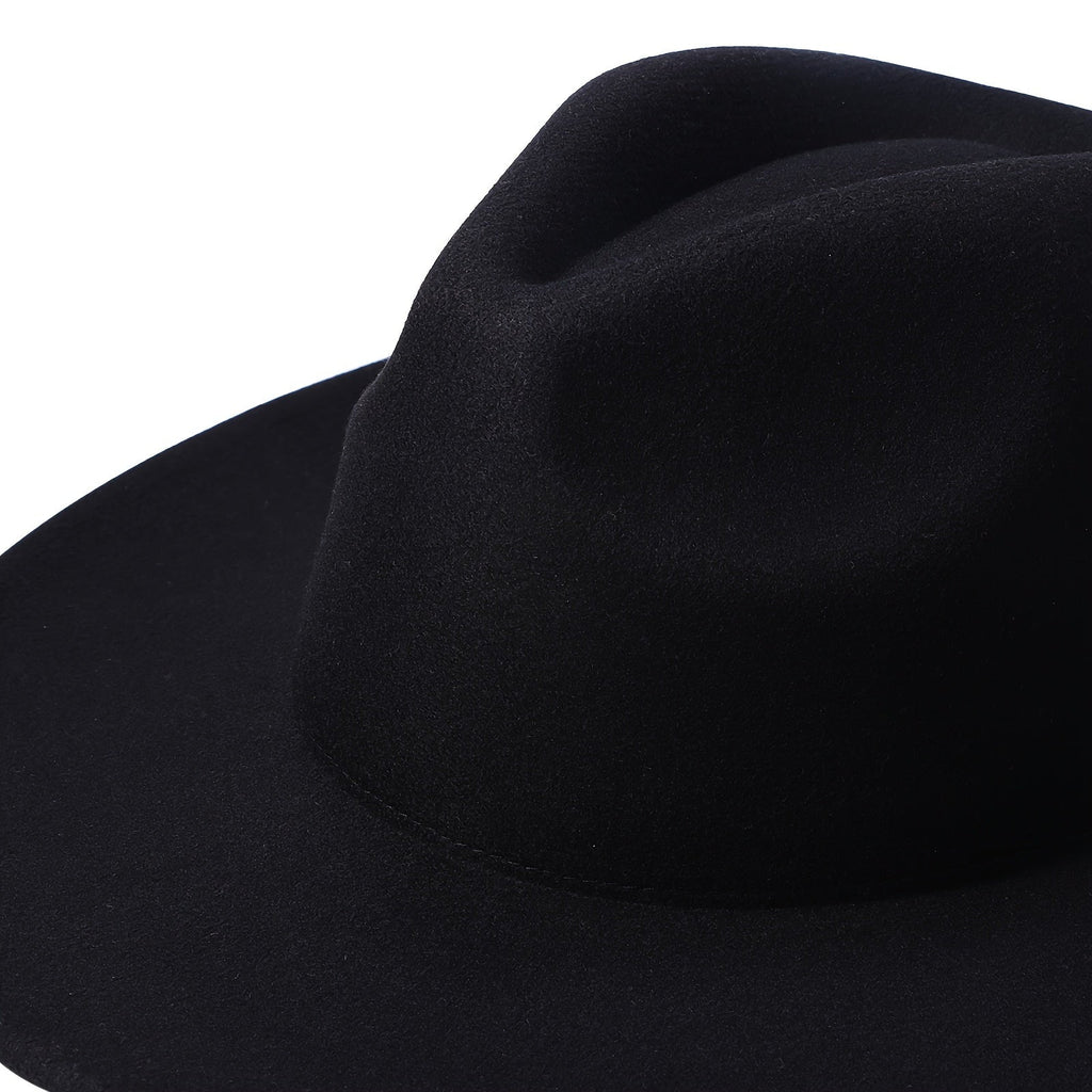 Wide Brim Cowboy Hat for Men & Women – Western Felt Fedora Cowgirl Cap, Classic Jazz Panama Trilby Style, Sun Hat for Outdoor Festivals, Travel & Everyday Casual Wear