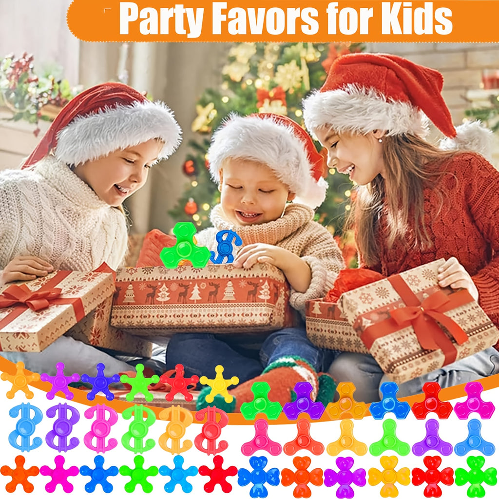 30-Pack Mini Fidget Spinners Bulk Party Favors, Random Color Multicolor Finger Spinner Toys for Kids, Classroom Rewards Goodie Bag Fillers, Birthday Halloween Christmas Gift