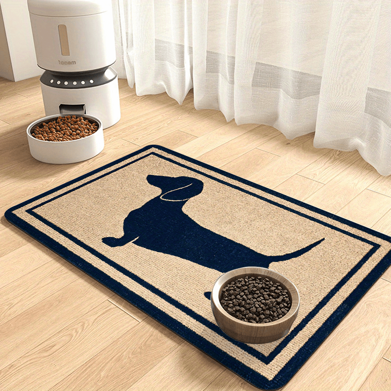 Diatomaceous Earth Dog Feeding Mat with Dachshund Silhouette – Splash-Proof Non-Slip Pet Bowl Mat, Fast-Drying & Easy to Clean, Indoor Dog Food Mat – Perfect Gift for Dog Lovers, 4 Sizes Available
