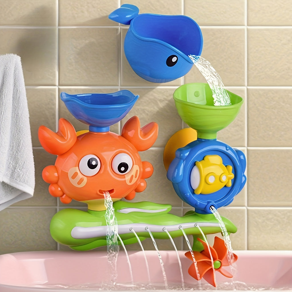 Kids Suction Cup Bath Toy Set – Interactive ABS Colorful Stacking Toys for Toddlers, Motor Skills & Sensory Play, Bathtub Toy Gift for Boys & Girls (Green / Red)
