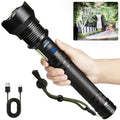 4000 Lumen Rechargeable Tactical Flashlight – High Lumens LED Handheld Torch, USB-C, 500M Range, 4 Modes, Aluminum Alloy, Waterproof for Camping Fishing Hiking Night Patrol Emergency