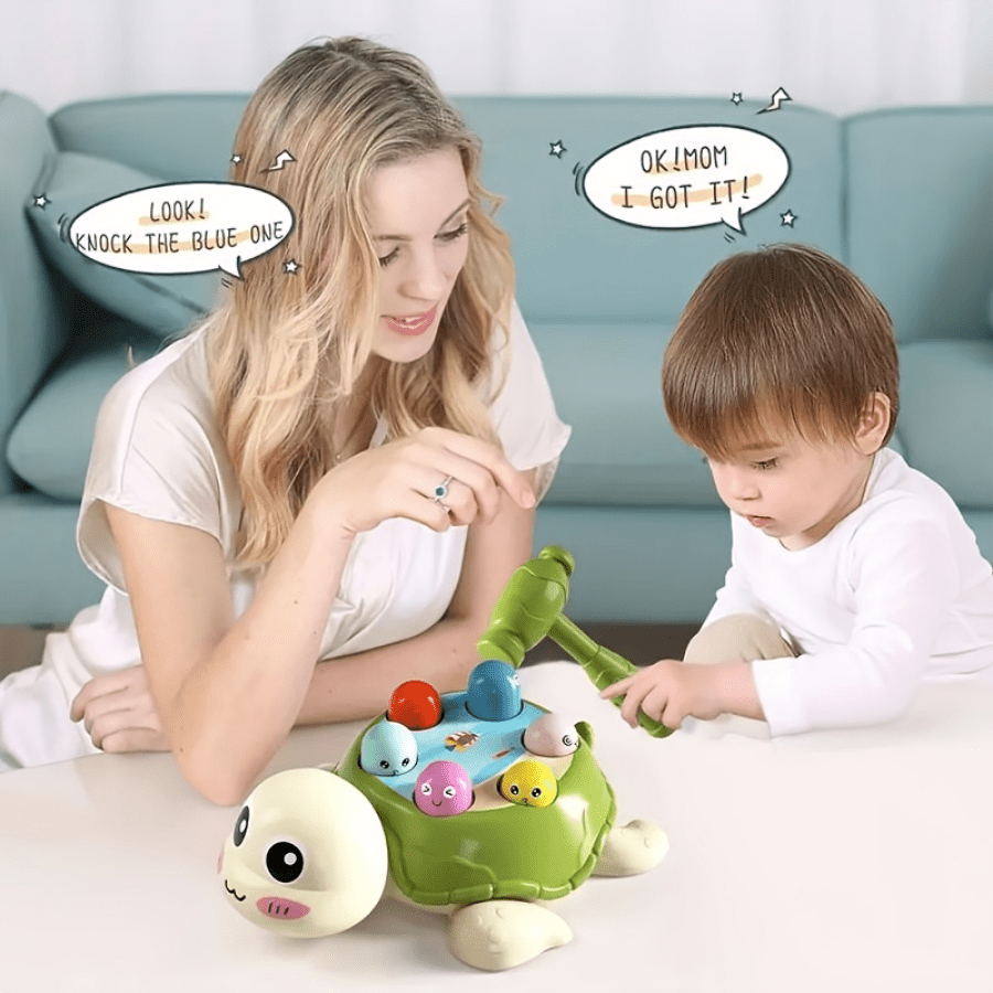 Toddler Hammer Toy Interactive Turtle Shape Sorting Game Educational Colorful Pounding Bench Toy for Babies Kids Ages 1 2 3 Year Old Developmental STEM Gift Christmas Halloween Thanksgiving Birthday