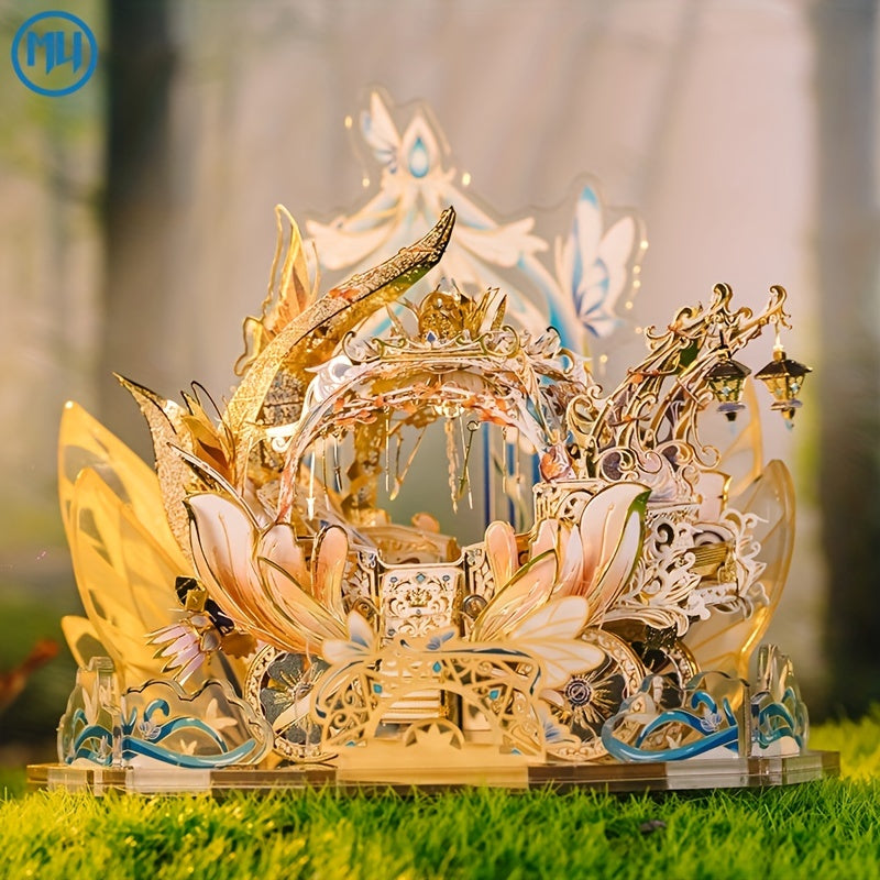 3D Metal Puzzle Kit - Angel Story Princess & Elf Series with Display Stand - Miniature Model Building Set for Adults - Elf Throne, Elf Castle or Elf Carriage - Unique Birthday, Christmas & New Year Gift