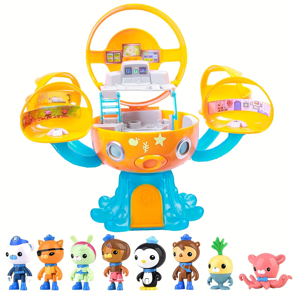 Octonauts Octopod Castle Adventure Playset - GUP Action Figure Set with 8 Dolls, Glow-in-the-Dark Stickers, Light & Sound Effects | Kids Imaginative Toy Gift for Birthday Christmas Holiday
