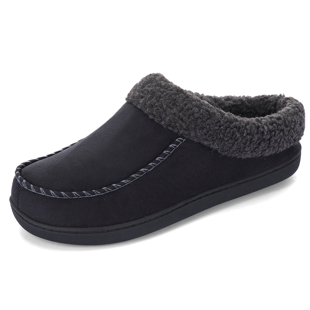 Men's Sheepskin Collar Loafers – Memory Foam Cushioning, Anti-Slip TPR Sole, Warm Lining, All-Season Indoor & Outdoor Slip-On Shoes – Coffee Brown, Camel, Black (US 7–12)