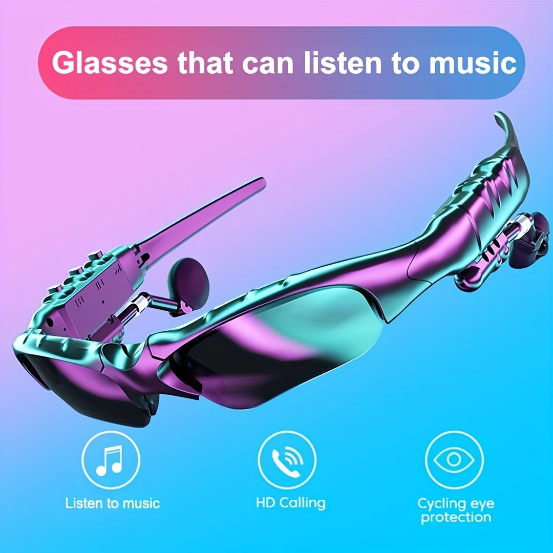 Smart Glasses with Built-In Bluetooth Wireless Earbuds – Stereo Sound, Hands-Free Calls, Glare-Resistant Lenses, Stylish Audio Sunglasses for Music, Driving, Sports & Outdoor Activities, Gift for Couples