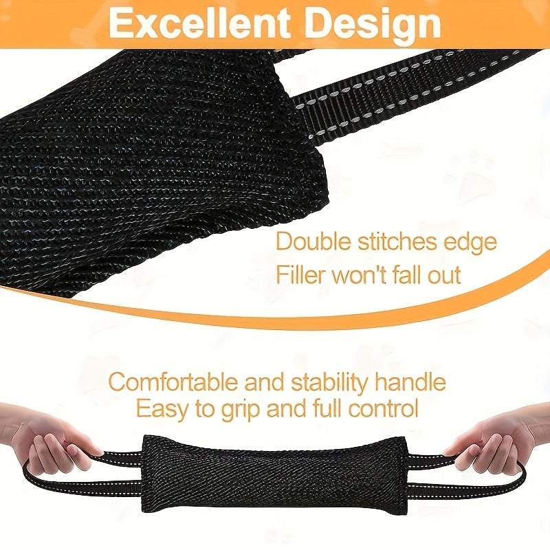 2-Pack Double-Handle Dog Tug-of-War Rope Toy Set – Ergonomic Interactive Chew Rope Toys for Small & Medium Dogs, Durable Teeth Cleaning Pull Toy for Bonding & Training, Black & Red