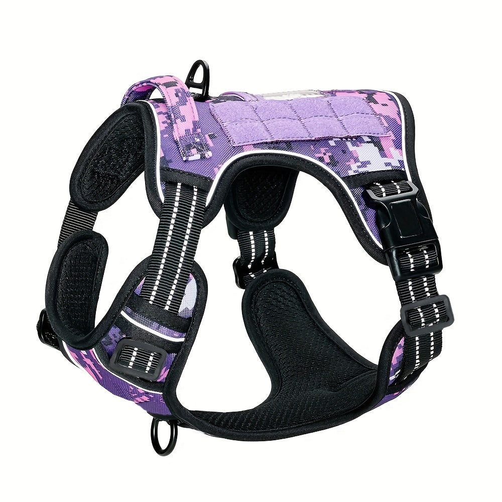 No Pull Tactical Dog Harness with Control Handle - Durable Vest with Reflective Straps for Large Dogs, Ideal for Training, Working & Service Dogs