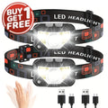 1200 Lumen Rechargeable LED Headlamp with Motion Sensor & Red Light – 8 Modes, USB-C, Waterproof Head Lamp for Camping Hiking Fishing Auto Repair Garage Emergency, Gift for Men