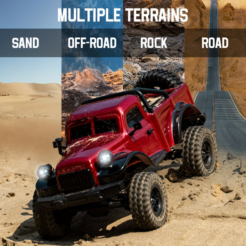 High-Torque RC Pickup Truck Crawler - Carbon Brushed Motor, Ultra-Low Center Chassis, Lightweight Vacuum Shell & Wide-Traction Axle | All-Terrain Rock Climbing RC Car for Adults & Kids | Off-Road Hobby Gift