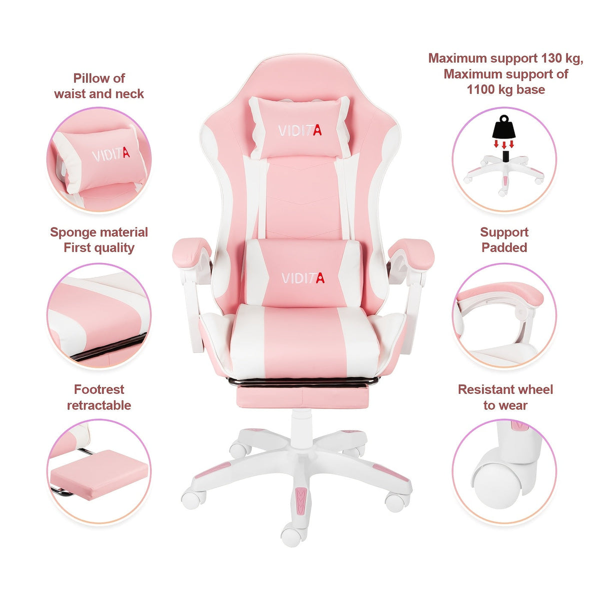 Ergonomic Gaming Chair Racing Style with Lumbar Support High Back Adjustable Office Chair for Adults Teens PC Computer Desk Chair Recliner