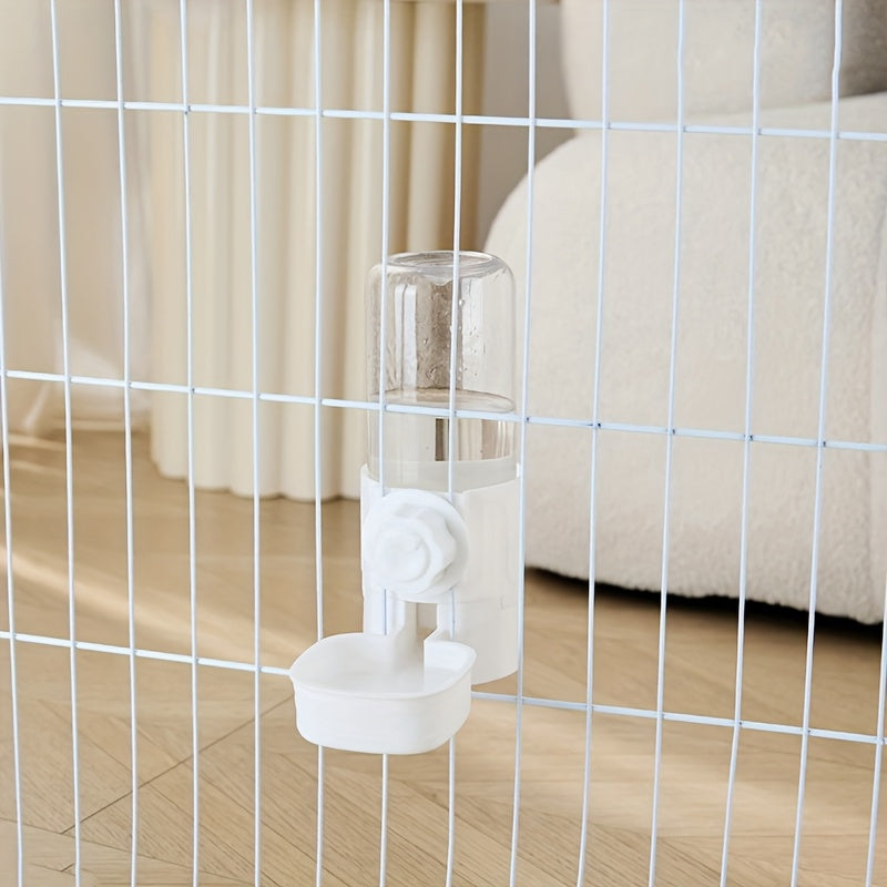 Automatic Hanging Cage Pet Feeder and Waterer Gravity Self-Feeding Drinking Bowl Set for Rabbits Cats Dogs Guinea Pigs 40oz Feeder 17oz Drinker