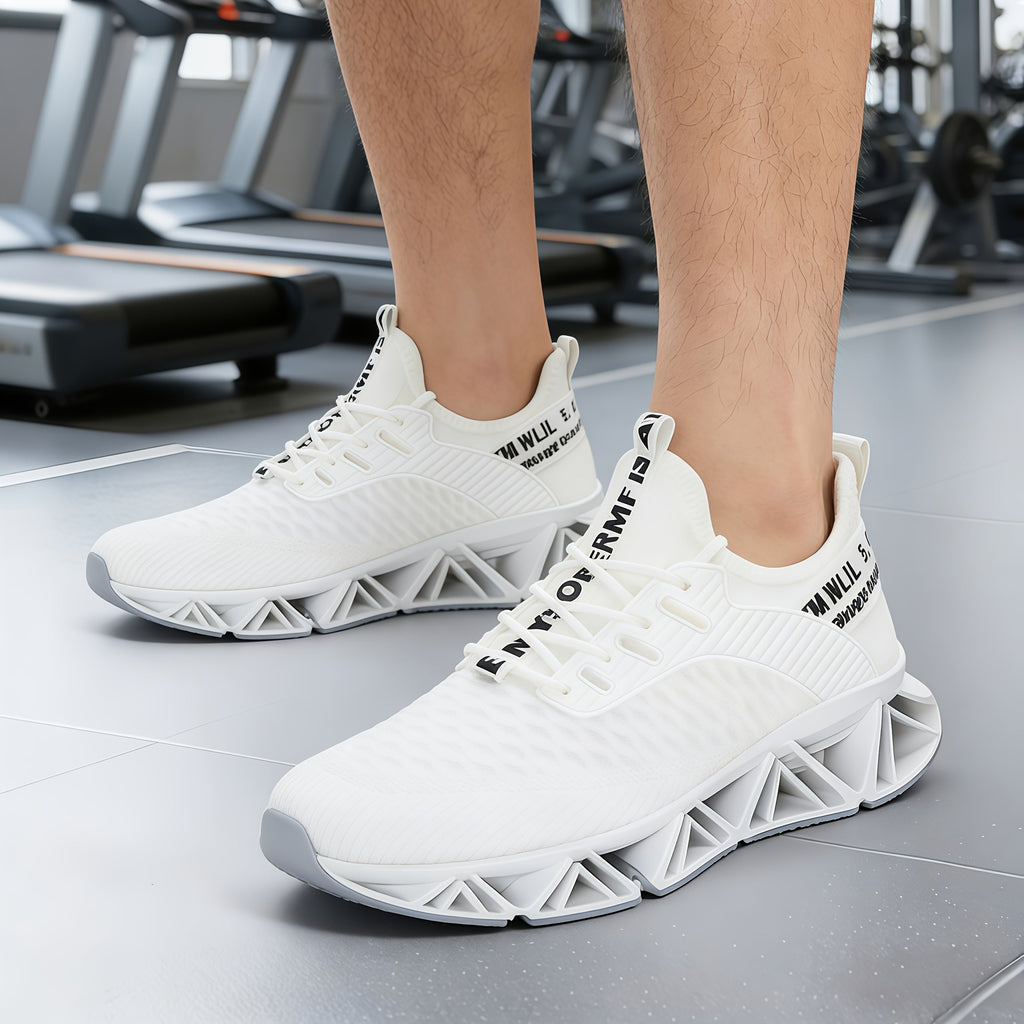 Men's Lightweight Breathable Running Shoes Non-Slip TPU Sole EVA Cushion Lace-Up Low Top Sneakers 3 Colors Sizes US 7.5-13 All-Season Wear-Resistant Training Casual Athletic Shoes