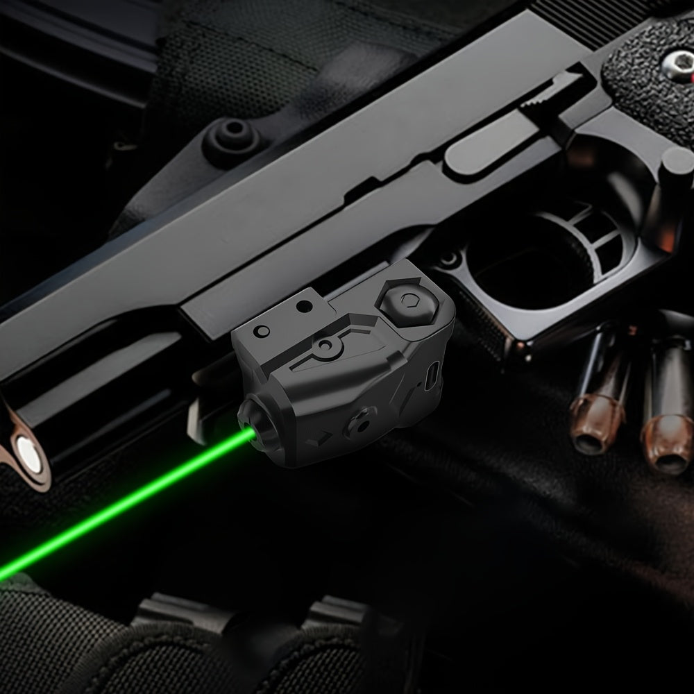 USB-C Rechargeable Laser Sight for Picatinny Rail – Green & Red Laser Dot Sight with Tactical Flashlight Combo, Vibration-Resistant, Quick Adjust, for Handguns Rifles Hunting Competition