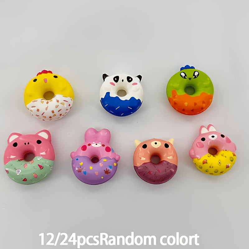 Mini Squishy Donut Squeeze Toys 12 or 24 Pack Slow Rising Party Favor Goodie Bag Fillers for Kids Classroom Birthday Halloween Christmas Holiday Gifts for Boys Girls Random Colors
