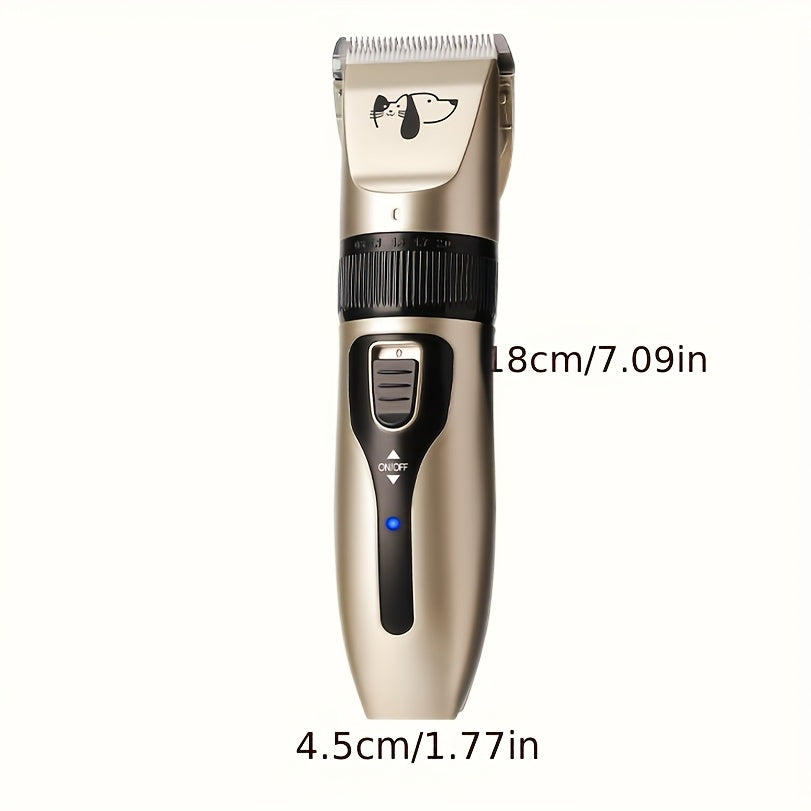 Professional High-Power Pet Grooming Clipper Heavy-Duty Electric Dog Cat Hair Trimmer for Large Breeds Teddy Poodle Salon Use Low Noise Corded Clipper Golden