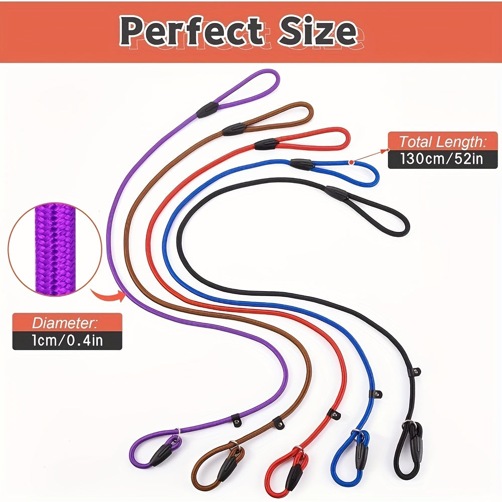 5-Pack Slip Lead Dog Leash - Nylon Rope Training Leads for Dogs of All Sizes, Durable Strong Dog Training Leash Set for Puppy Small Medium Large Dogs, Vet & Shelter Favorite
