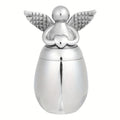 Small Keepsake Urn for Human Ashes – Mini Stainless Steel Angel Memorial Cremation Ash Jar, Sharing Urn for Loved Ones, Silver Finish
