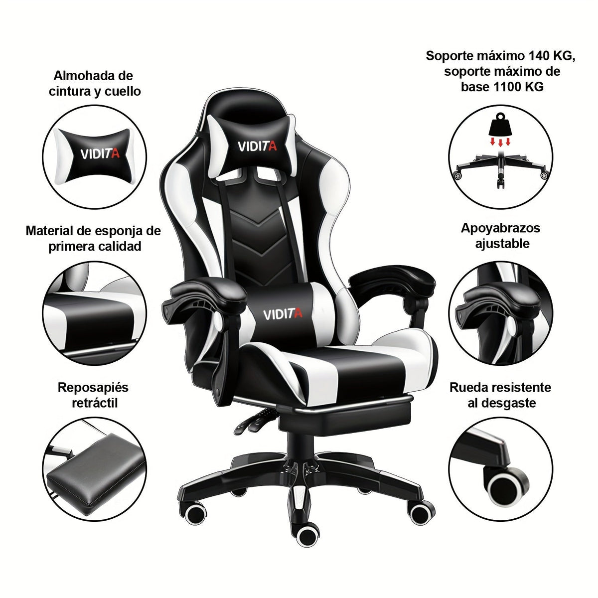 Ergonomic Gaming Chair Racing Style with Lumbar Support High Back Adjustable Office Chair for Adults Teens PC Computer Desk Chair Recliner