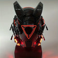Cyberpunk LED Mask - Futuristic Sci-Fi Light-Up Face Mask with Red Triangle Design | Halloween Costume, Cosplay, Rave, Bar & Club Party Prop | Stage Performance Photo Accessory Gift