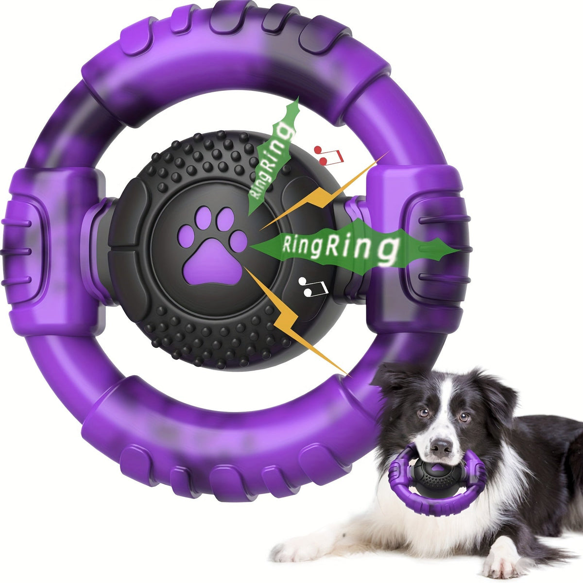Steering Wheel Dog Chew Toy - Durable Nylon Chewing & Teething Toy for Aggressive Chewers, Puppy Dental Health & Boredom Relief, Safe Pet Supplies for Small Medium Large Dogs