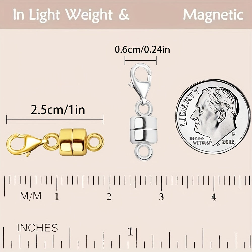 Magnetic Necklace Clasps and Closures with Lobster Clasp Converters – Gold and Silver Jewelry Findings for Bracelets Necklaces and Chains – Available in 2 6 7 8 9 16 and 18 Piece Sets