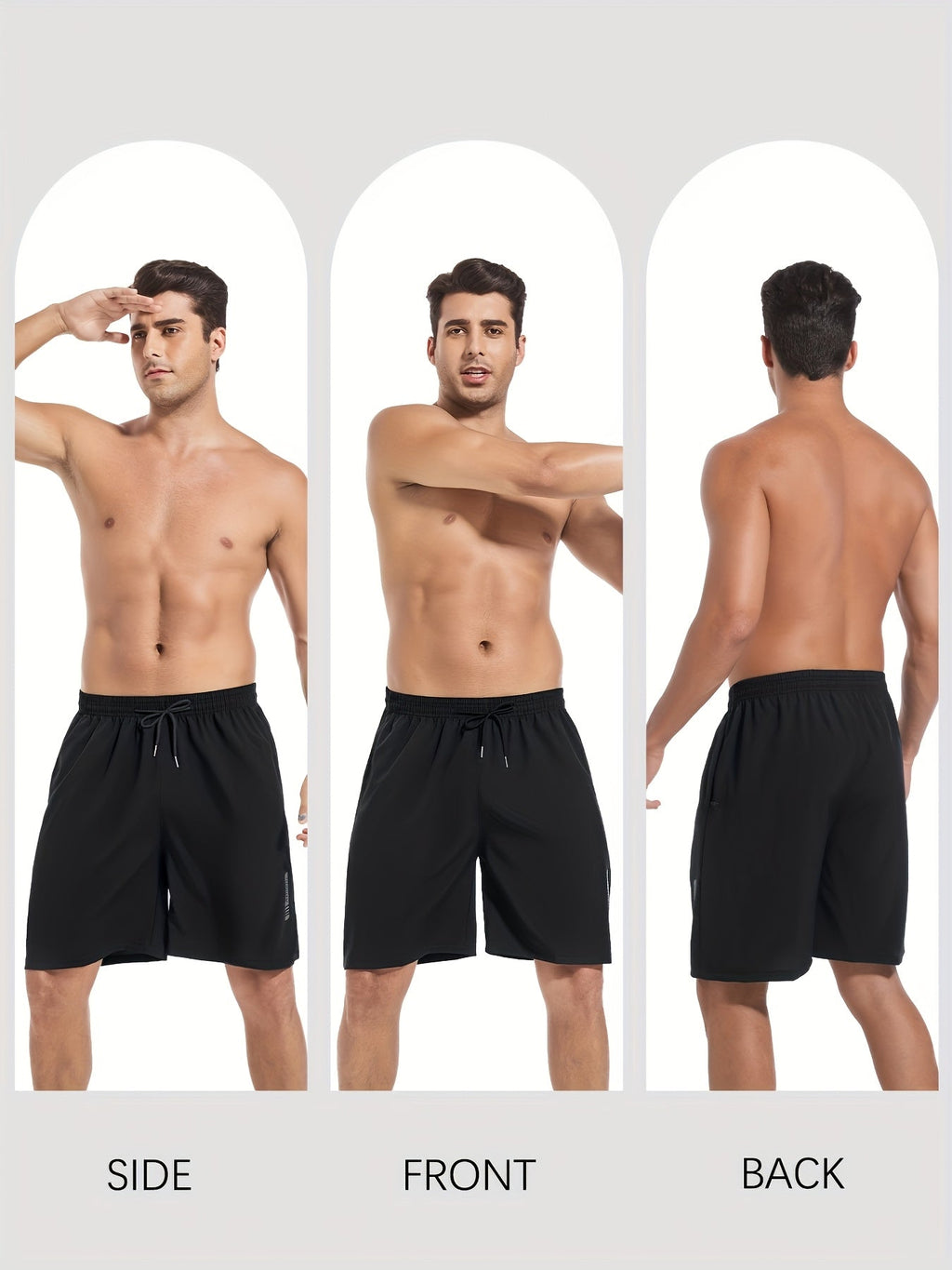 Men's Athletic Shorts 5-Pack – Quick-Dry Gym Workout & Basketball Shorts with Stretch Waistband & Side Zip Pocket, Lightweight Activewear for Running, Hiking & Casual Wear