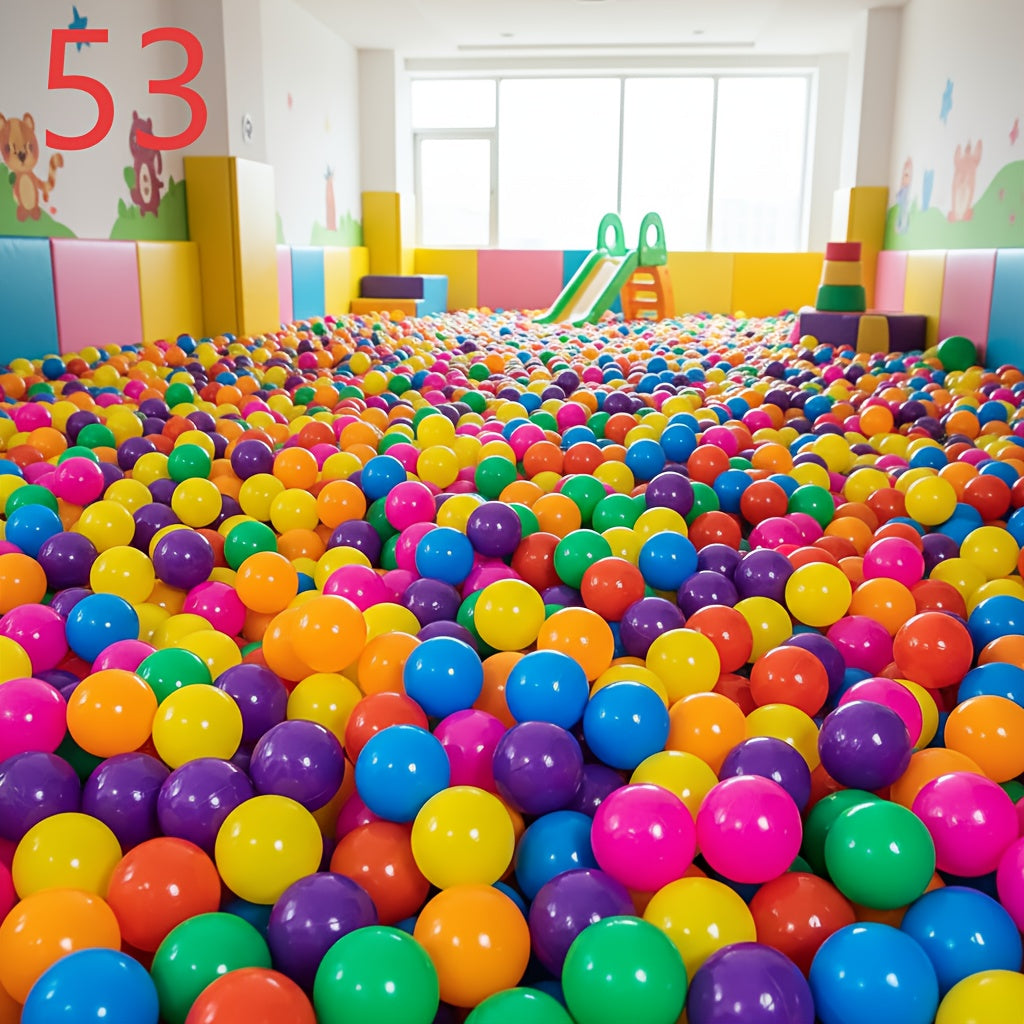 53pcs Rainbow Ball Pit Balls for Kids - Vibrant Ocean Balls for Ball Pit Play Tent Kiddie Pool & Water Play, BPA-Free Plastic Balls, Unisex Toddler Toy, Birthday Christmas Halloween Party Gift
