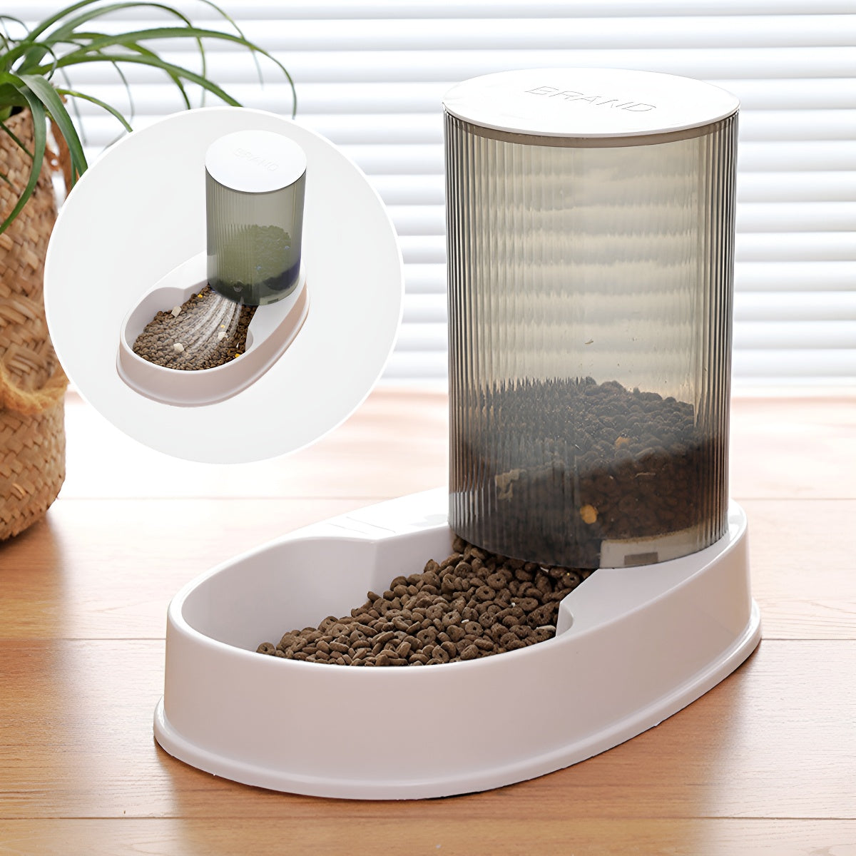 Automatic Pet Feeder for Cats & Dogs - Large Capacity Gravity Food Dispenser with Timed Scheduling, Auto Dog Cat Food Bowl Station for Busy Pet Owners, Indoor Household Pet Feeding Solution