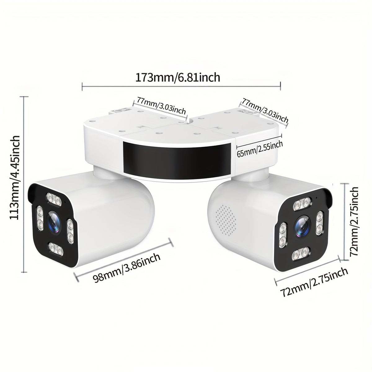 Dual Lens PTZ Security Camera Outdoor WiFi – 360° Pan Tilt Zoom 5MP, 10x Electric Zoom, Motion Detection, Two-Way Audio, Siren Alarm, Color Night Vision, App Control, Home Surveillance Camera